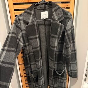 Custo Barcelona Black and Gray Plaid Cardigan